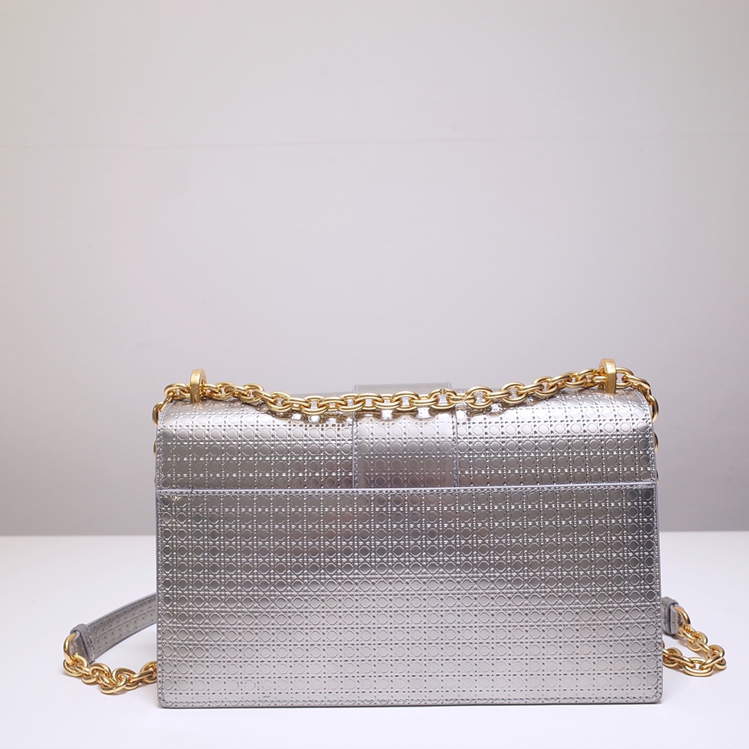 30 Montaigne Chain Bag Silver Calfskin